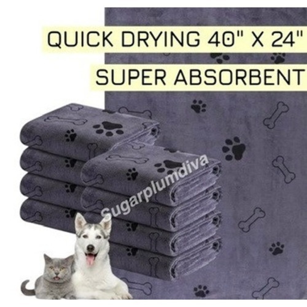 Super Absorbent Microfiber Pet Quick‎ Drying Towels LARGE 24'x40' Super Soft 2pk